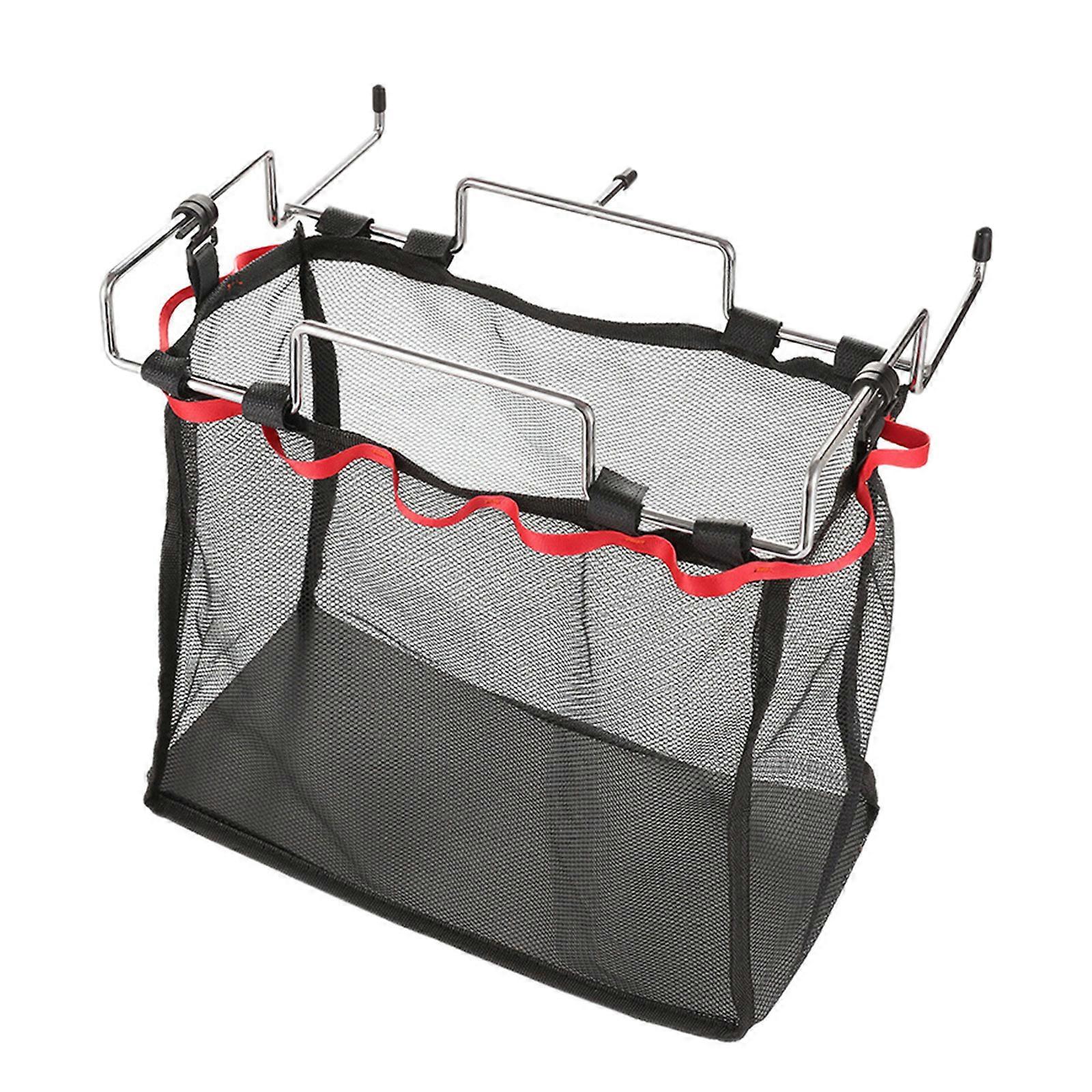 Trash Can Bracket Dustbin Cage Garbage Bag Holder Table Rack Trash Bag Holder, Hanging Trash Bag Holder Trash Bag Rack Silver