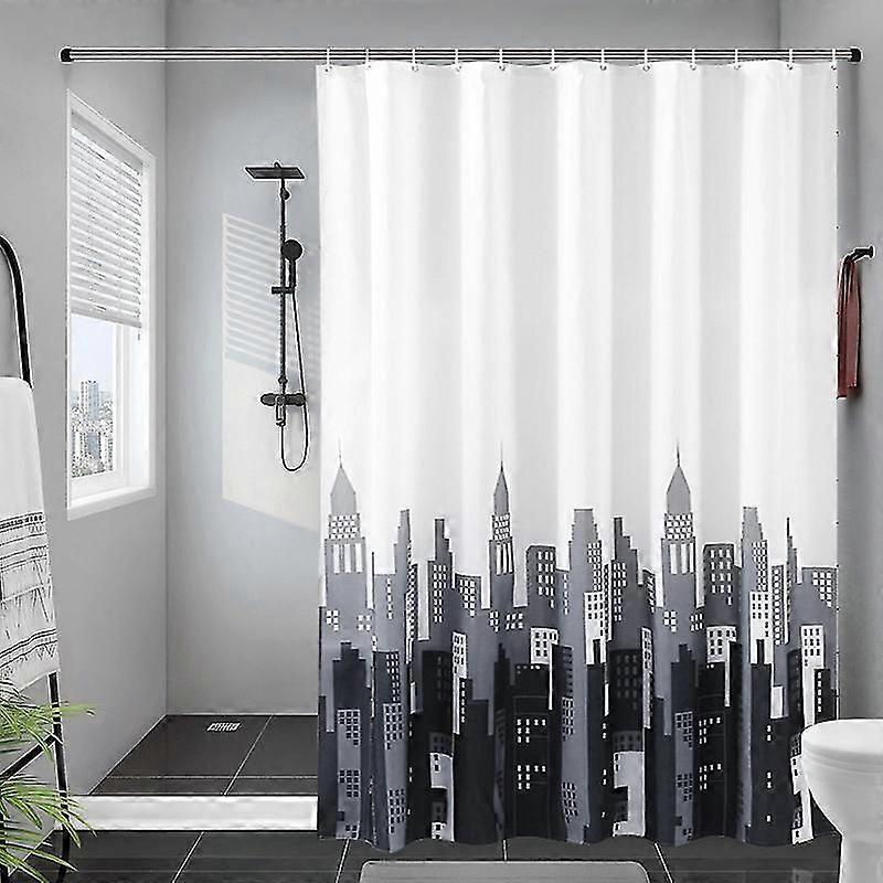 Mildew Resistant Shower Curtains with 12 Hooks