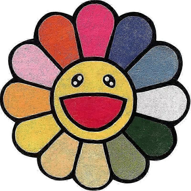 مبتسم وجه أفخم البساط زهرة الفن البساط لغرفة النوم غرفة المعيشة الرجعية قوس قزح رقيق الحمام ابتسامة البساط عدم الانزلاق حصيرة ديكور المنزل