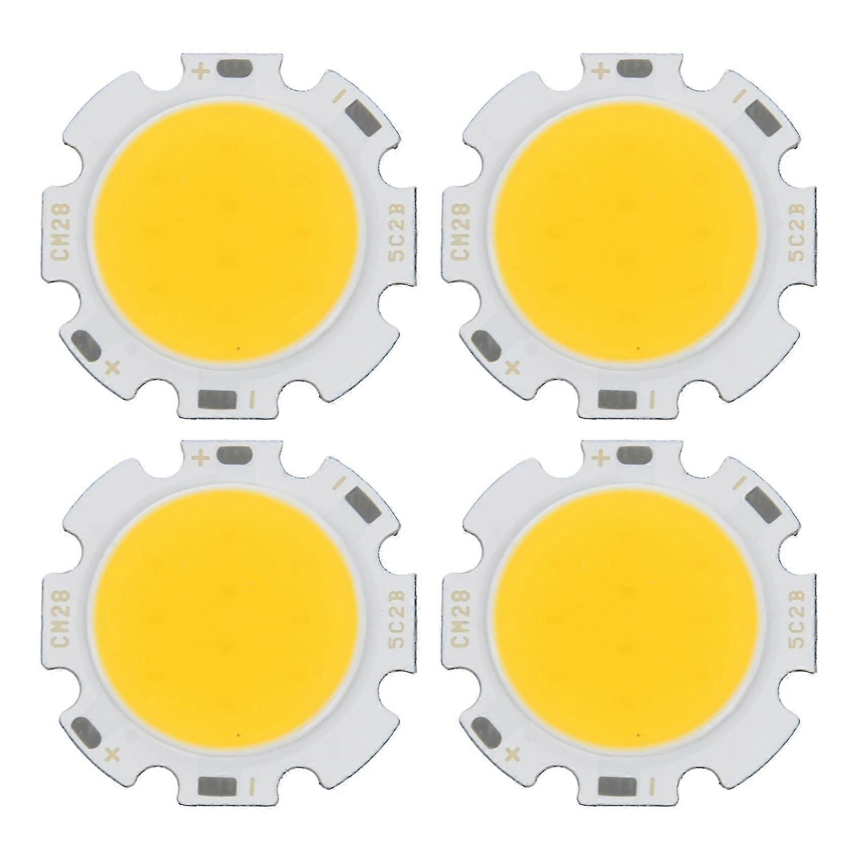 4x 5w chip lys rund cob super lyse led lys led lampepærer varm hvid dc15-17v-yuyu