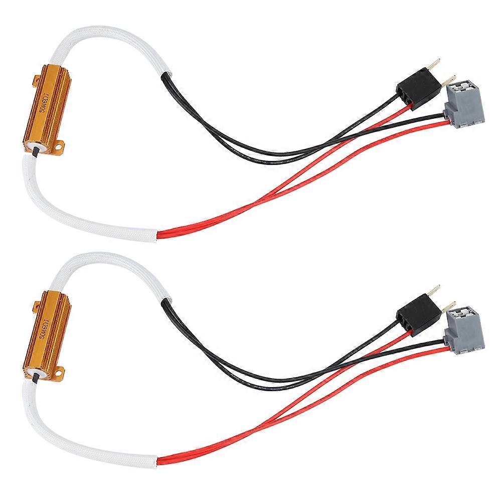 2pcs LED Headlight Fog Lamp Load Resistor Decoder Anti Flicker Flash Error Canceler for H7