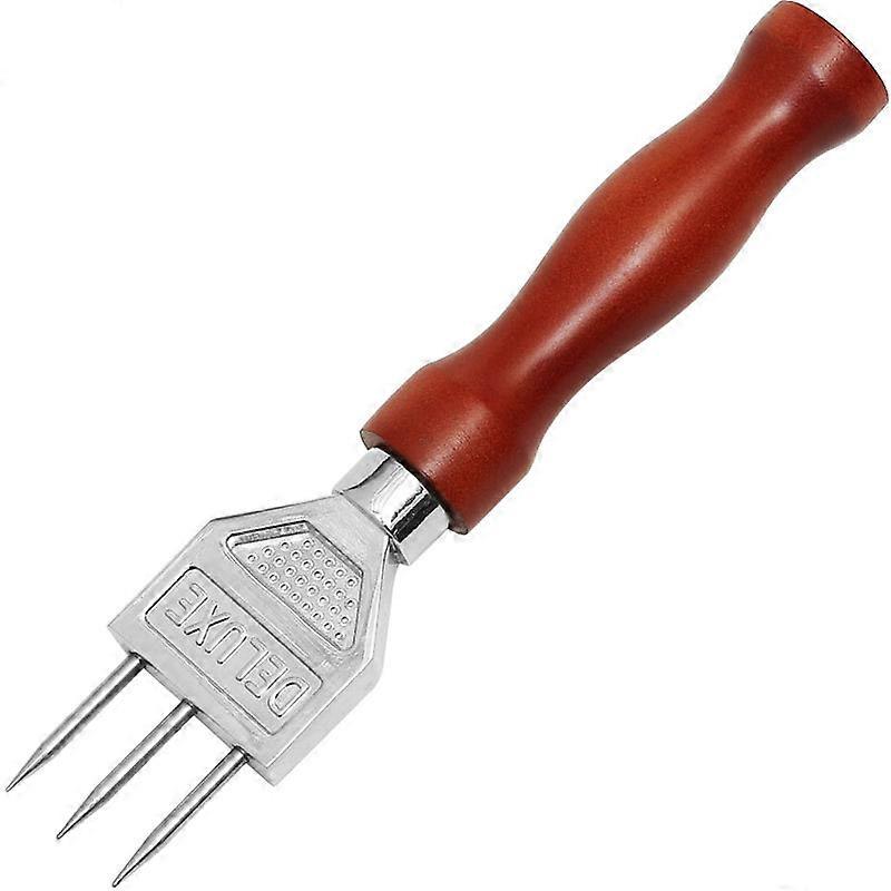 Ice Pick - Heavy Duty Ice Crusher with Solid Wood Handle, 304 Stainless Steel Three Prong Ice Breaker for Bartender Cocktail