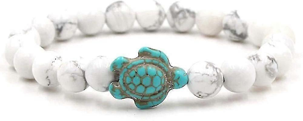 Stylish Bracelet Handmade Turquoise Beaded Turtle Bracelet Multi Style Elastic Natural Stone Bead Bracelet Bangle