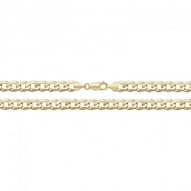 9ct Yellow Gold Flat Beveled Curb Chain