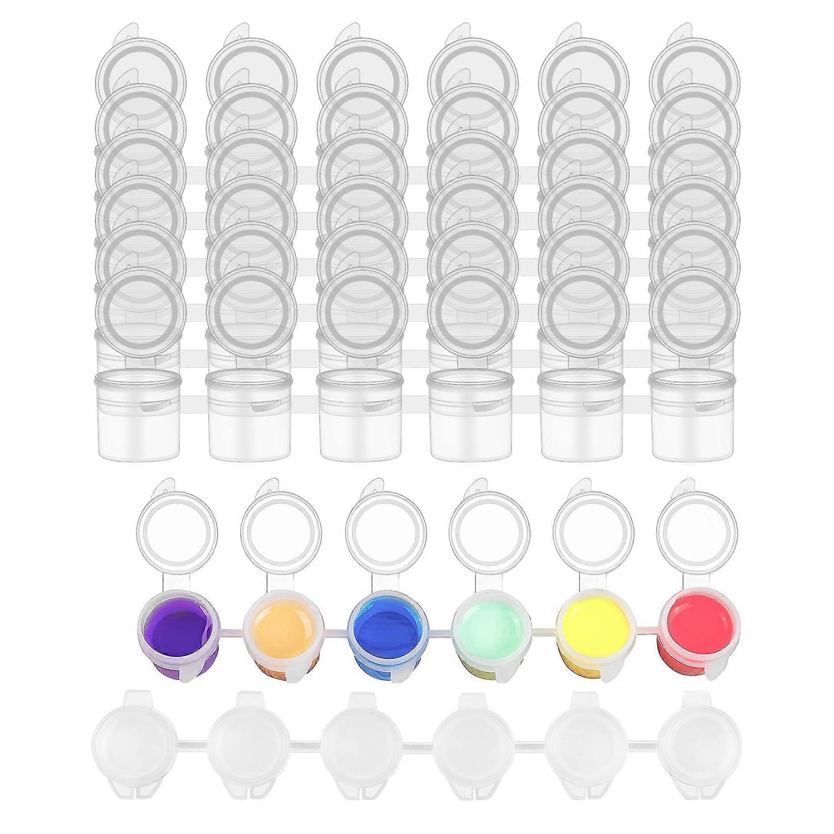 8 Strips/48 Pots 3Ml Empty Paint Cup Pots for Schools Painting Arts