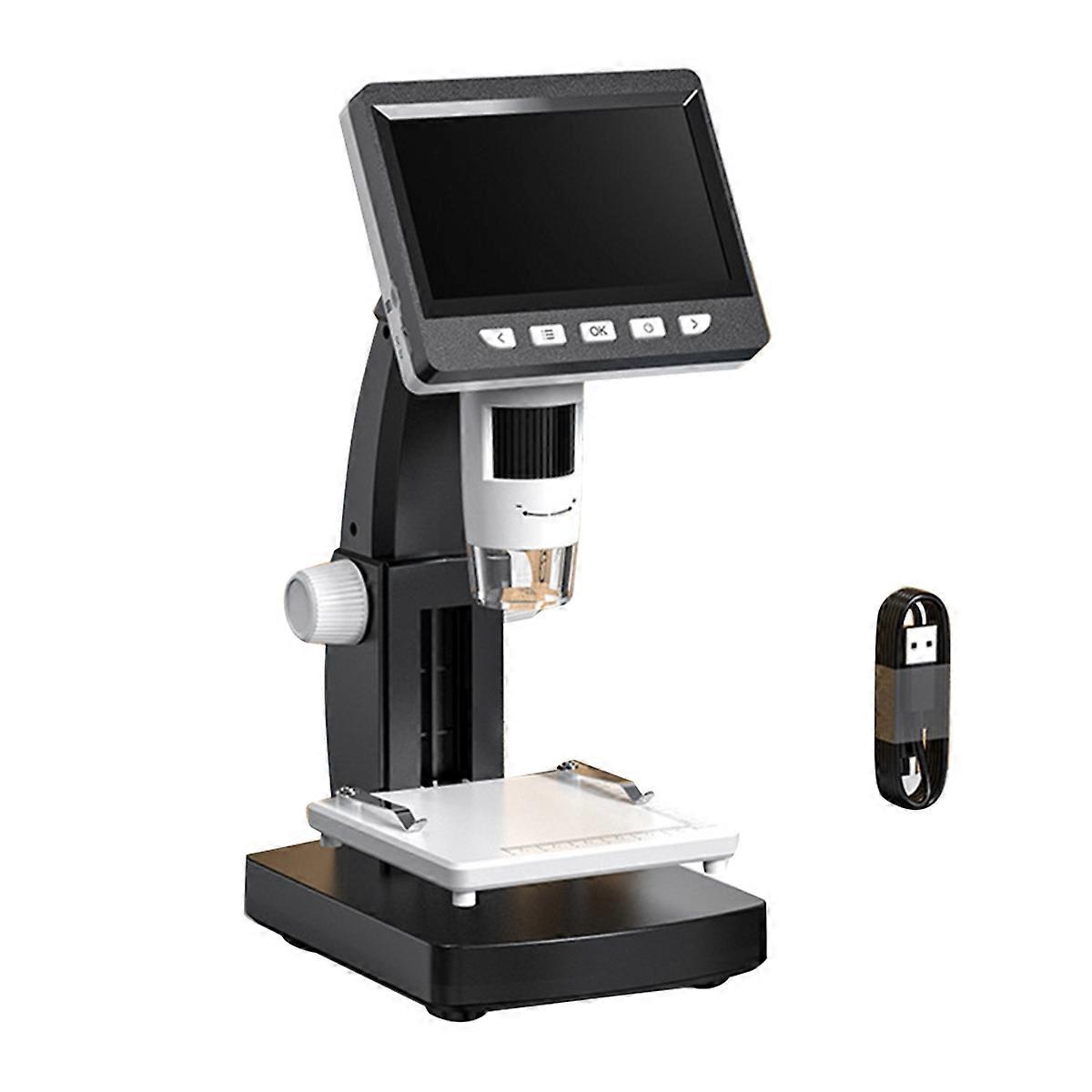 Digital Microscope, 4.3Inch IPS, 1000X Zoom, HD1080P, Metal Stand