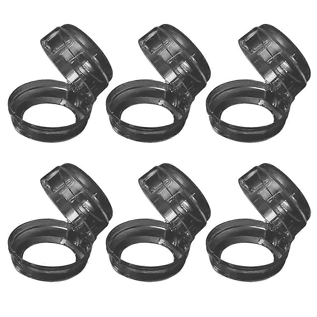 6 Pack Stove Knob Safe Covers Black