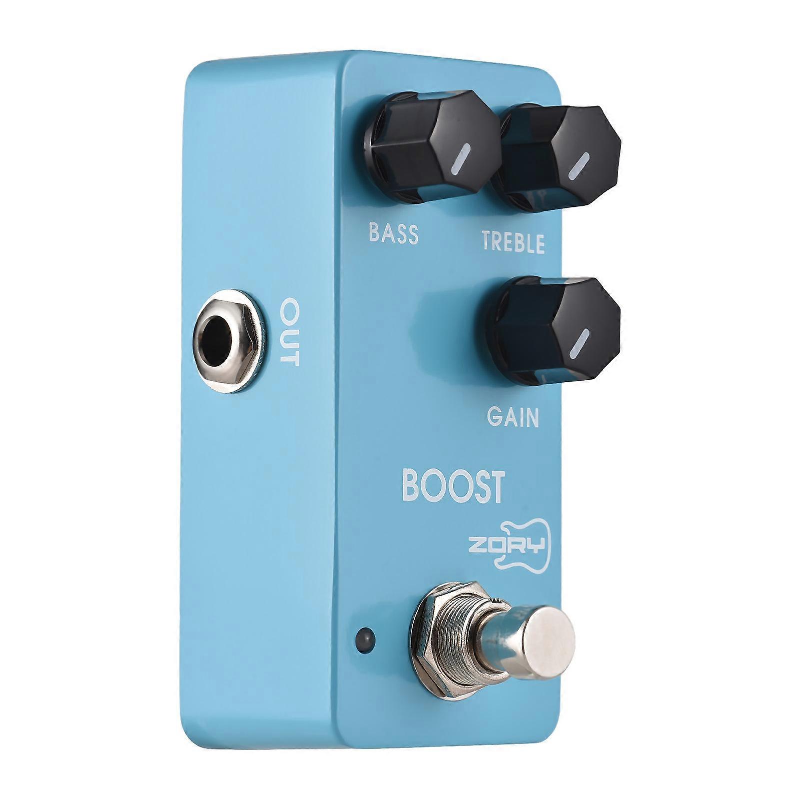 ZORY 电吉他增强效果器:2 频段均衡器(低音/高音/增益),True Bypass,9V DC,6.35mm I/O,铝合金