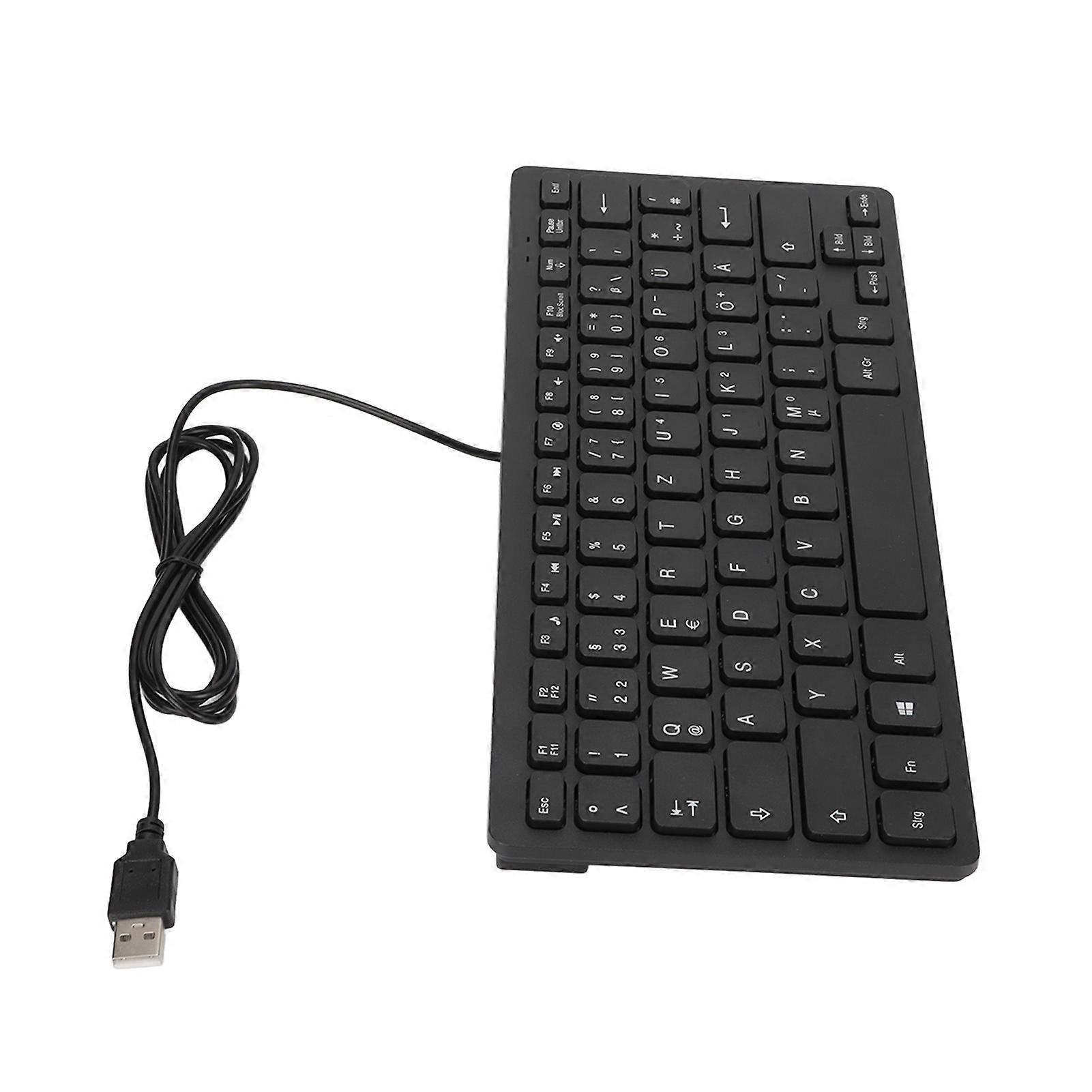 Keyboard 78 Key Mute Ultra Thin Wired Mini USB Interface Desktop Computer Small Language KeyboardGerman 