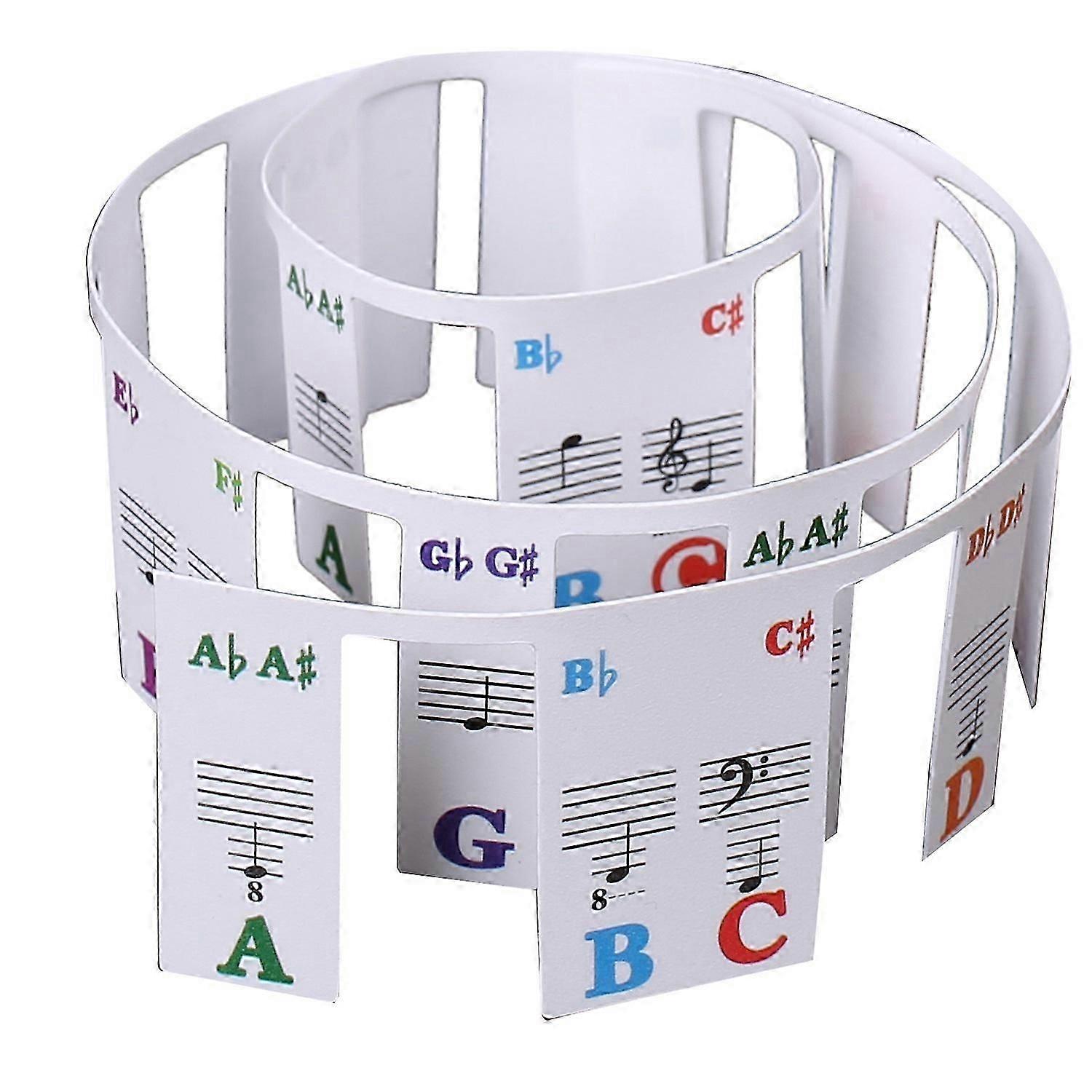 Piano Keyboard Stickers Grand/Electric Piano 61 Keys Stave Notation Note Strip Label Symbol for Beg