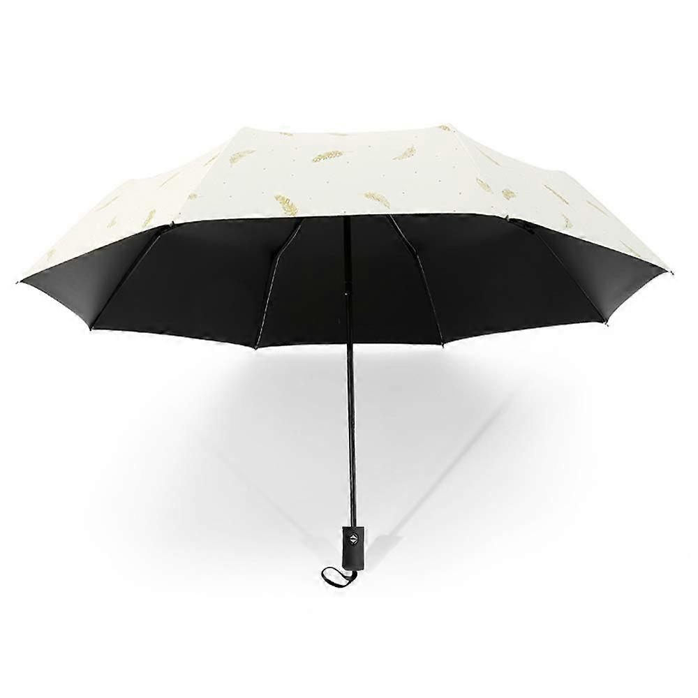 Auto Black Travel Umbrella - Compact Windproof Design with Anti-UV Coating, Lightweight, Portable Folding Style