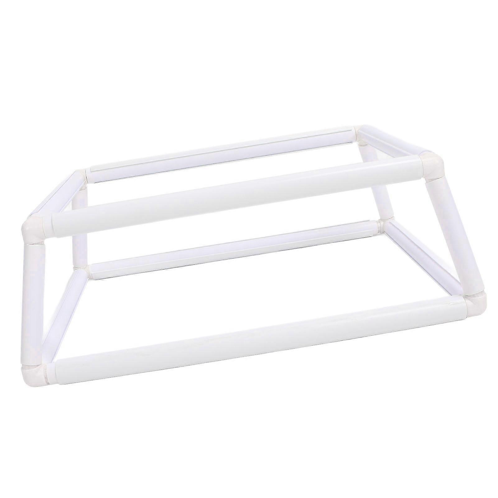Embroidery Frame Holder Double Layer Clip On Cross Stitch Hoop Plastic Handheld Frame Rack for Needlework White 