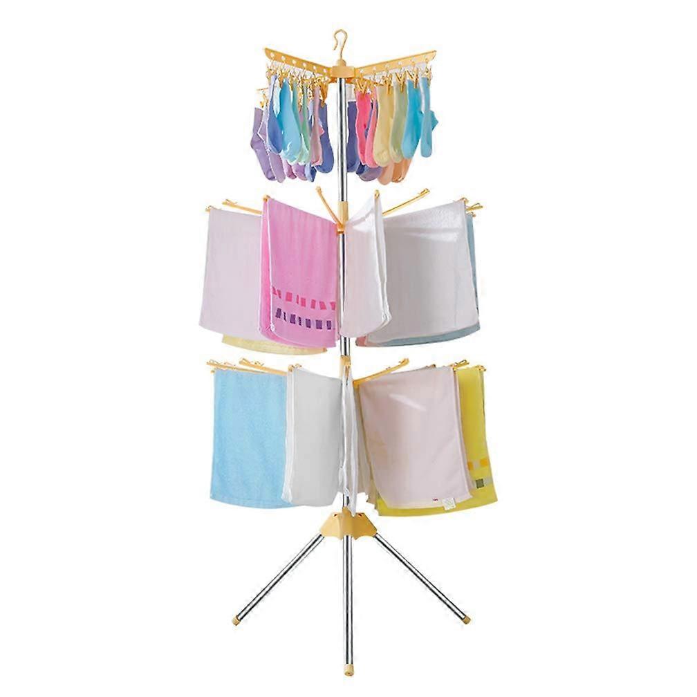 Foldable Clothes Drying Rack 3-Tier Space Saving for Indoor Outdoor Use