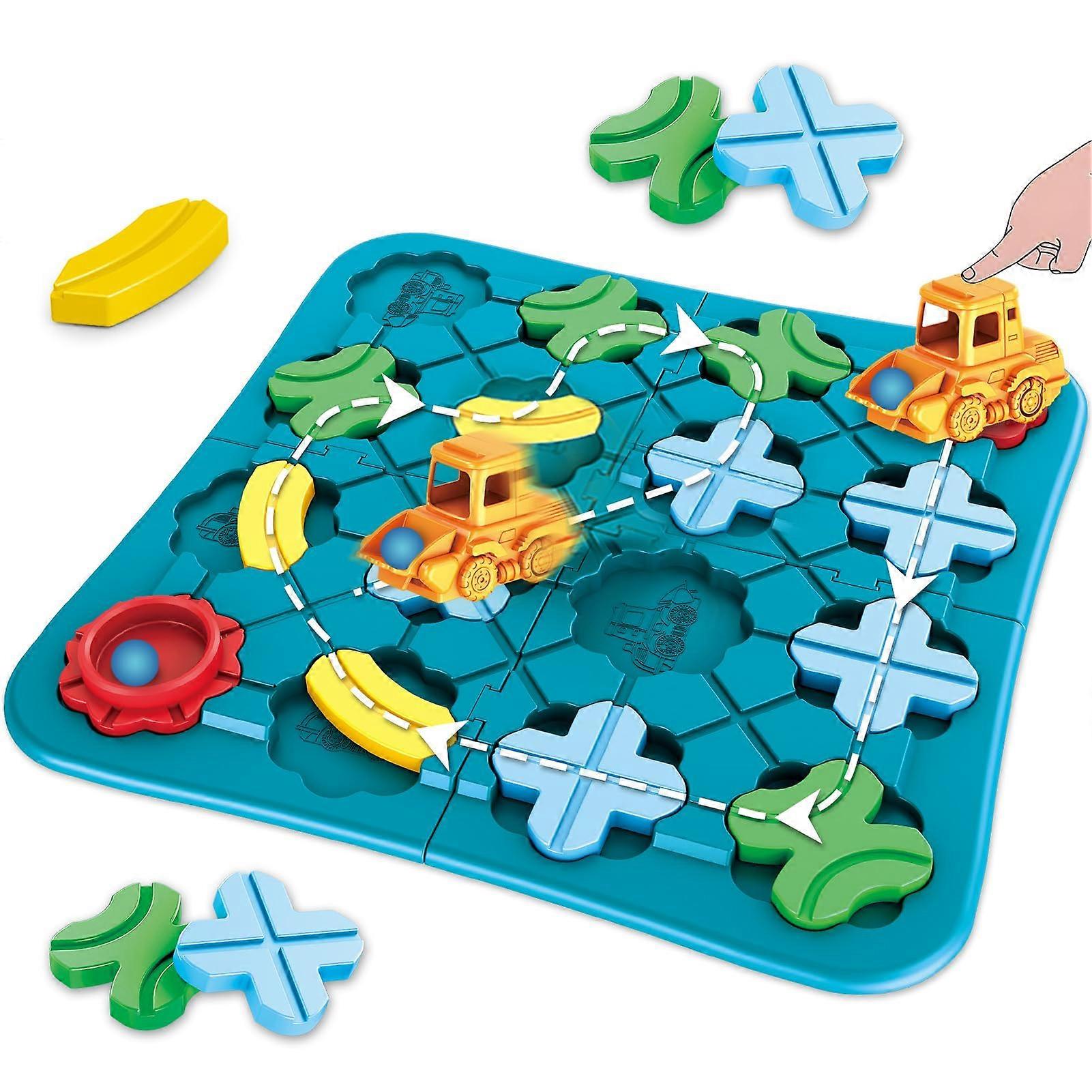 Educational Smart Logical STEM Board Games Road Builder Puzzle Racer Car Track Set 118 Challenges & 4 Difficulty Levels