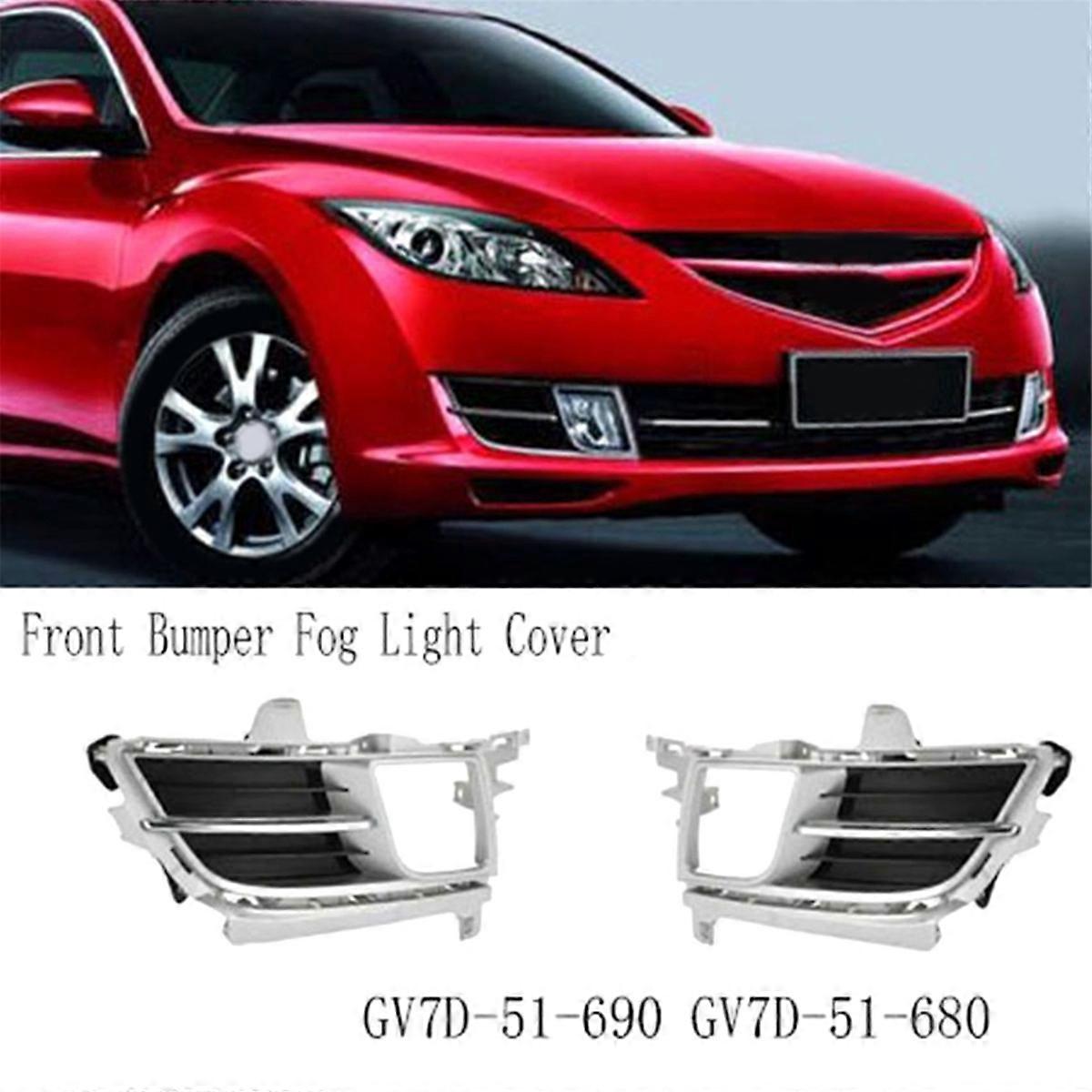 1 Pair Front Bumper Fog Light Cover Trim Fog Light Grille Frame Bezel for 6 2009 2010 GV7D-51-690 GV7D-51-680