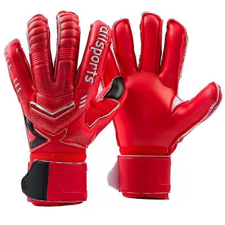 Ailsports ST5511 1 对守门员加厚乳胶手指保护手套,尺寸:9 9 红色