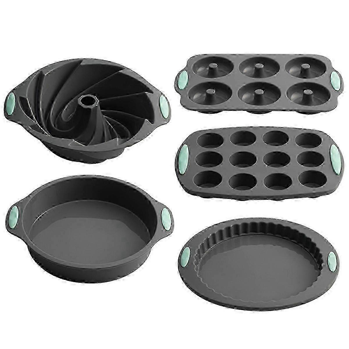 Silikon-Kuchenform, Heim-Backwerkzeug, Backform, Donut-Pizzaplatte, Chiffon-Kuchenplatten-Set, Donutplatte