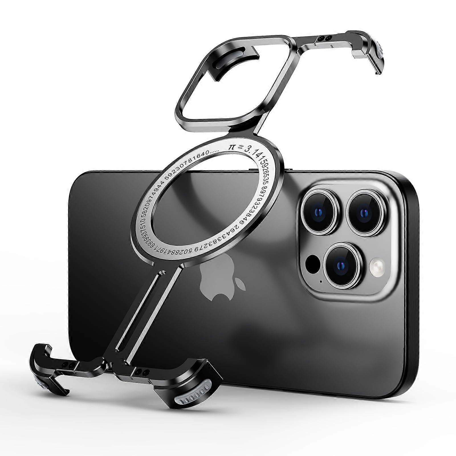 Magnetic Phone Case Compatible with iPhone 14 Pro Max 6.7', [Compatible with Mag] Metal Bumper Case