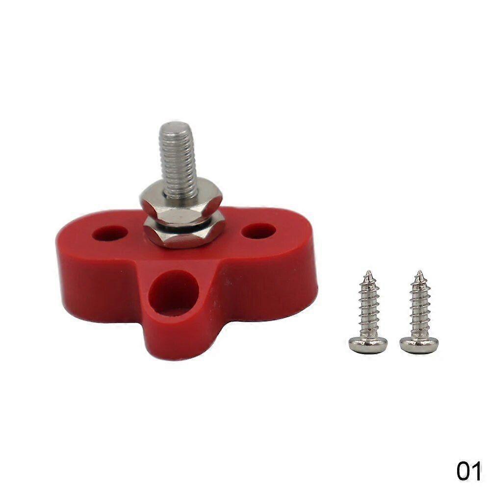 1/4\" M6 M8 Terminal Block Stud 80A DC 48V Bus Bar Dual Power Distribution Post Heavy Duty Positive Negative for Truck RV Boat