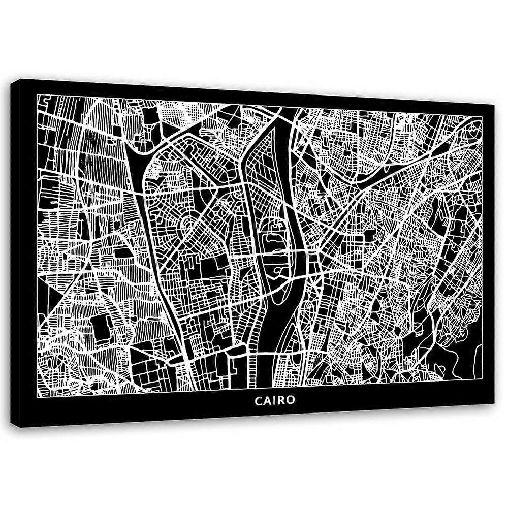 Foto op canvas, Caïro - stadsplan - 60x40