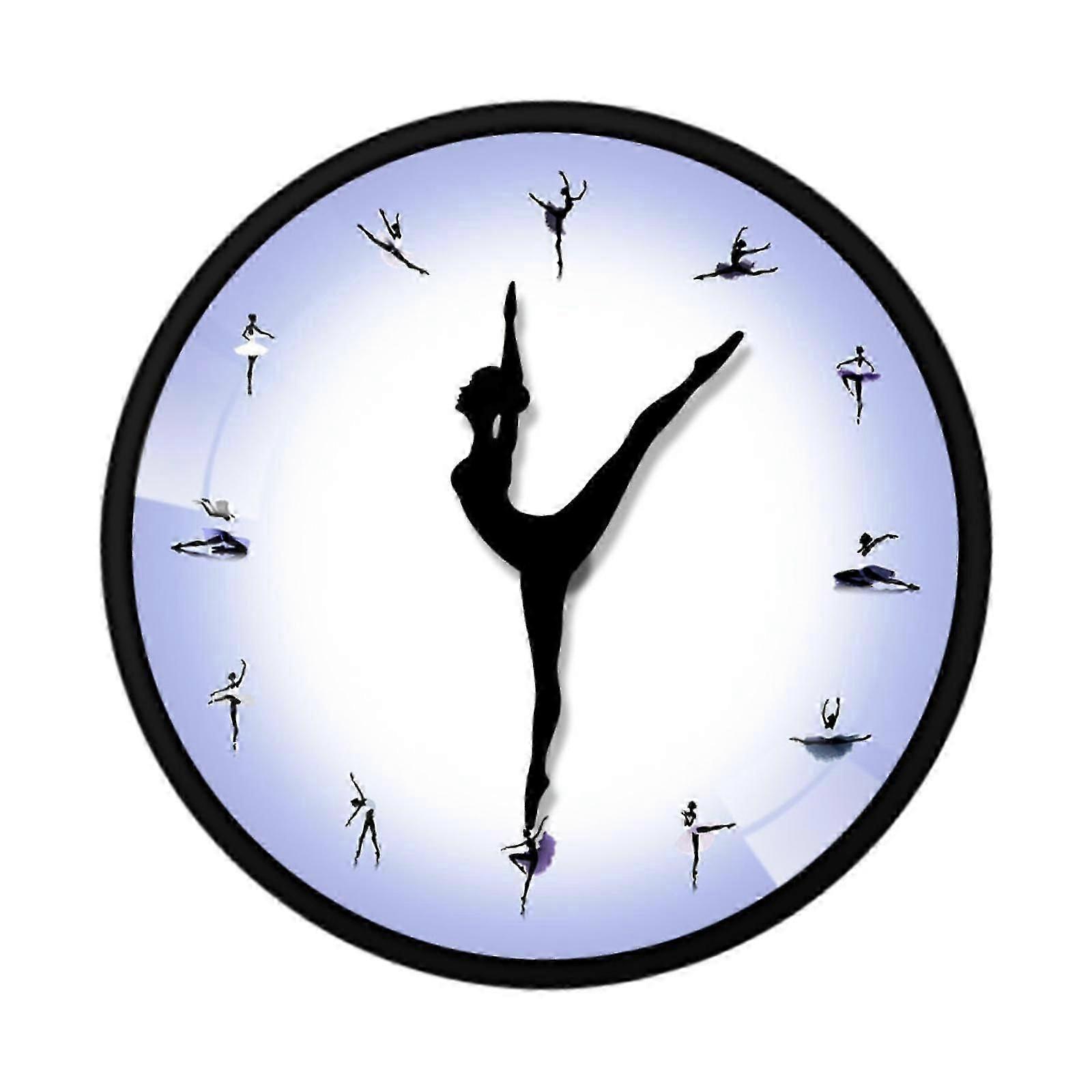 Round Wall Clock 12 Inch Gifts Hanging Clock For Bathroom Dance Studio Study