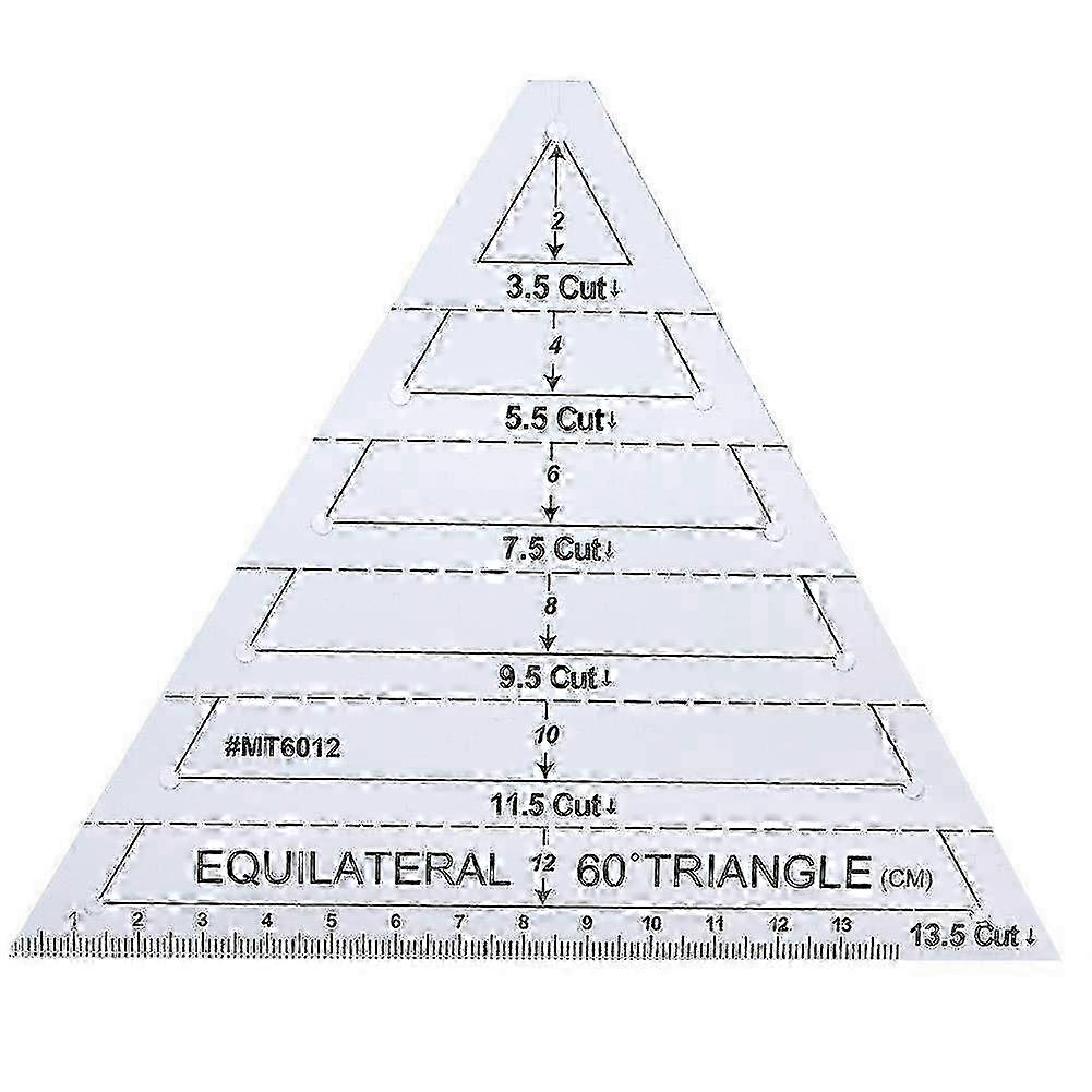 60 Degree Equilateral Triangle Quilting Ruler Transparency Original Sewing Patchwork Ruler