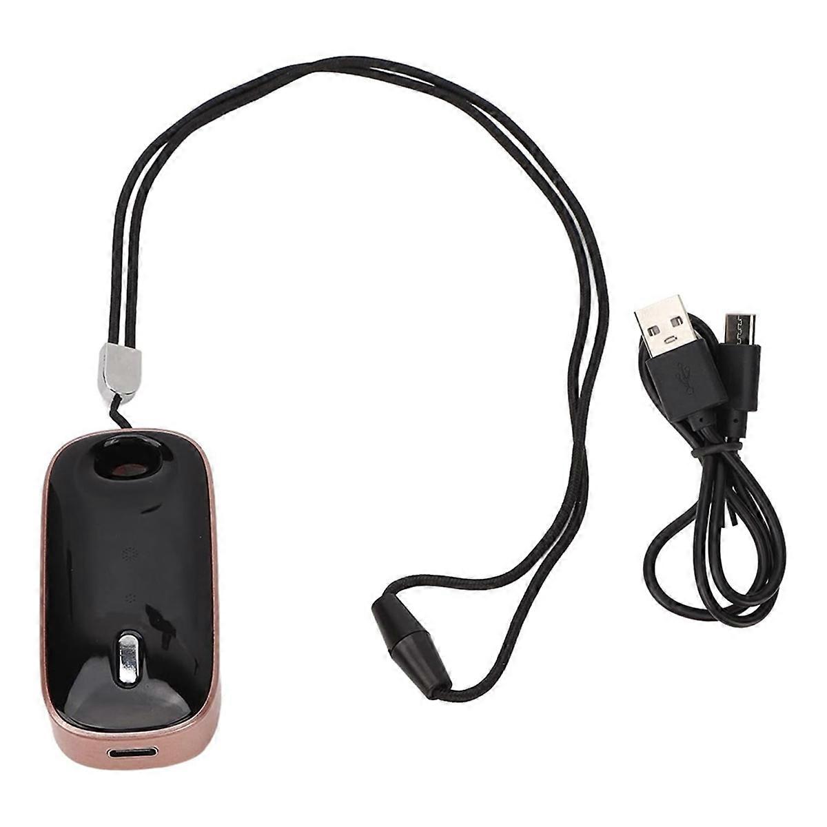 Wearable Rechargeable Mini Low Noise Air Purifier, Black+Gold