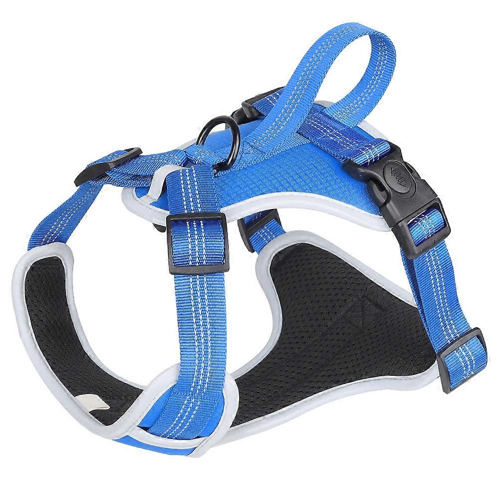 Reflective anti choking pet oxford vest with easy to control handle, suitable for walking training