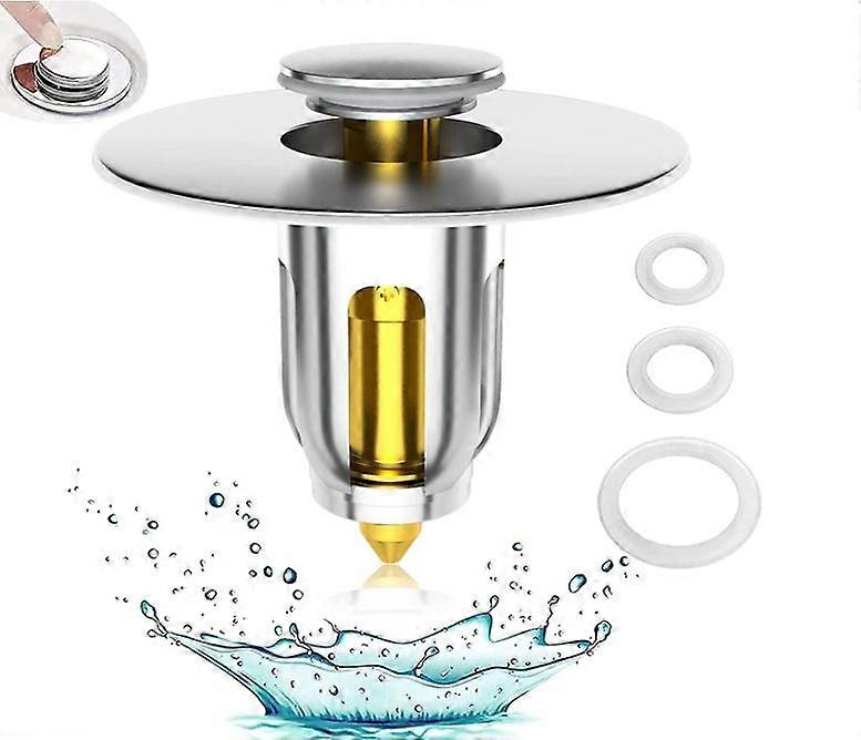 Basin drainer bouncing core brass filter anti-blocking plug washbasin pop-up drain filter