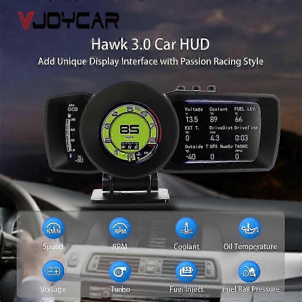 2022 New Hud Gauge Hawk 3.0 Obd2 Auto Scanner Car Meter Intake Air Water Temp. Trip Computer Gps Digital Speedometer