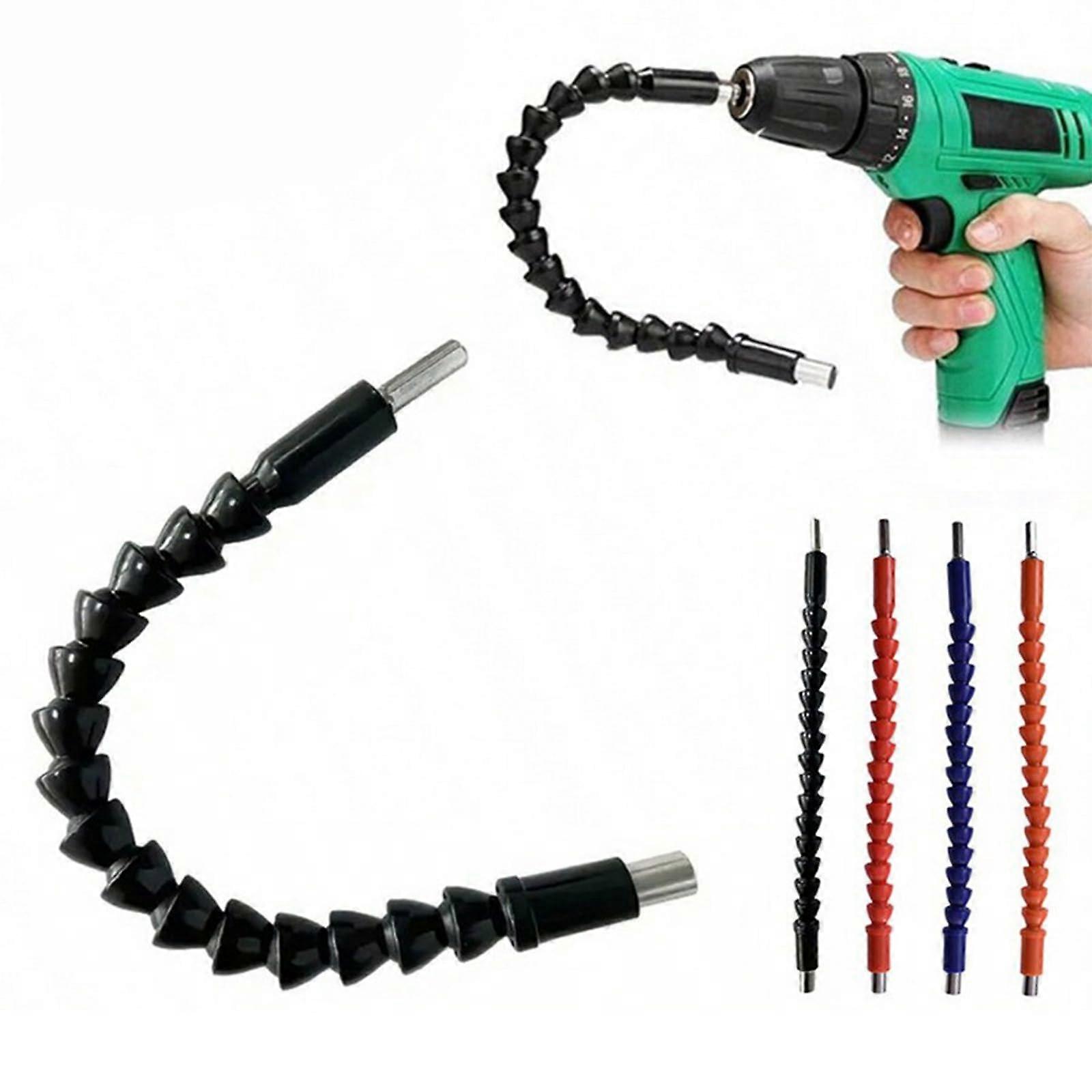 Super Bit Flexible Screwdriver Set, 4-Piece Flexible Bit Extension with 4 Color Options and Durable Shaft Design