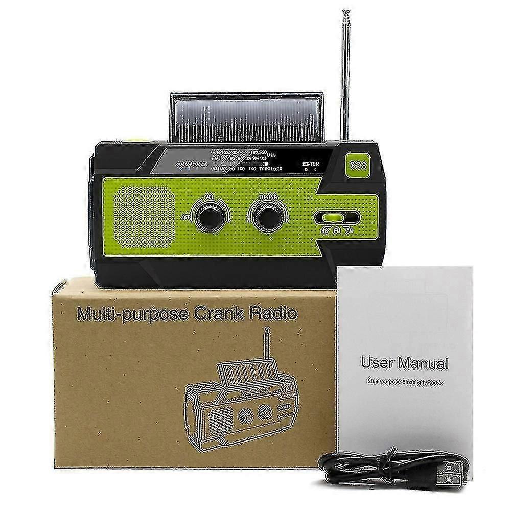 El Krank Taşınabilir Güneş Radyo, Dahili Şarj Edilebilir Pil / fm 4000mah ile Şarj Edilebilir Radyo