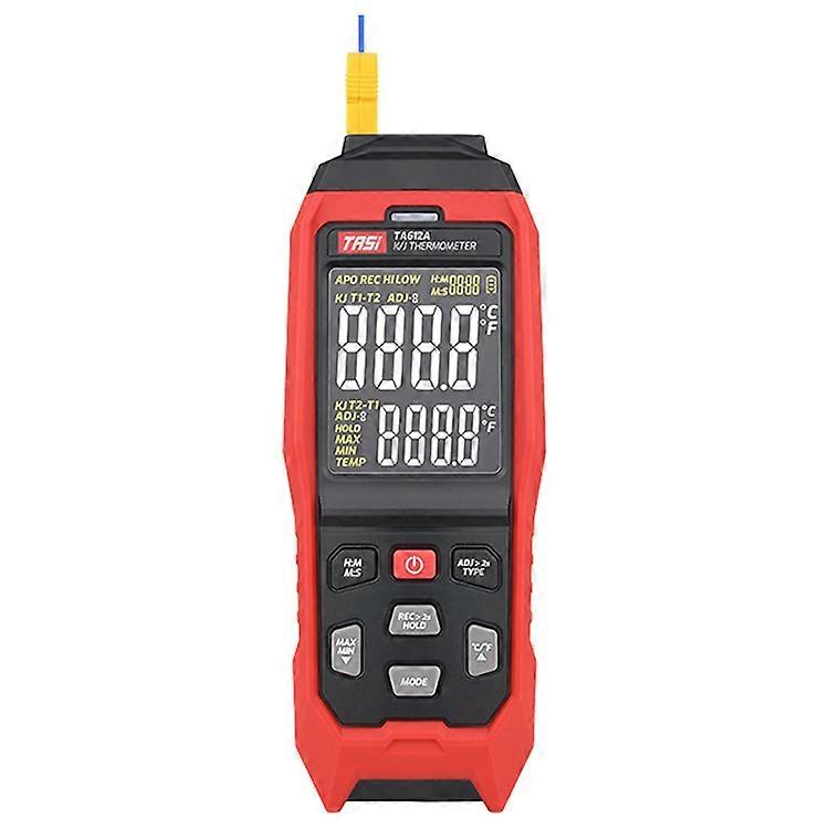 TASI Contact Temperature Meter K-Type Thermocouple Probe Thermometer, Style: TA612A Single Channel
