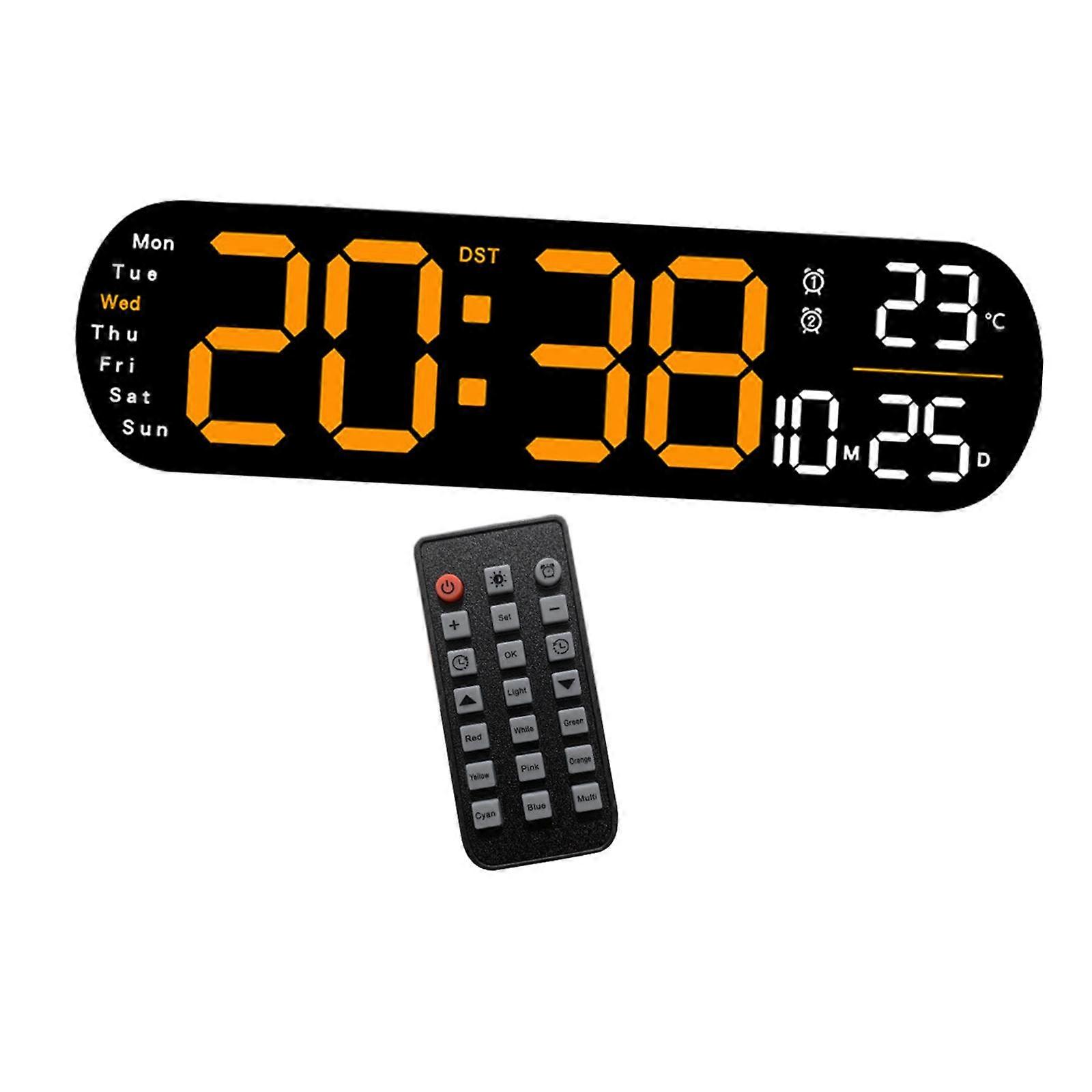 Réveil numérique Affichage LED Lumière ambiante colorée avec affichage de la température