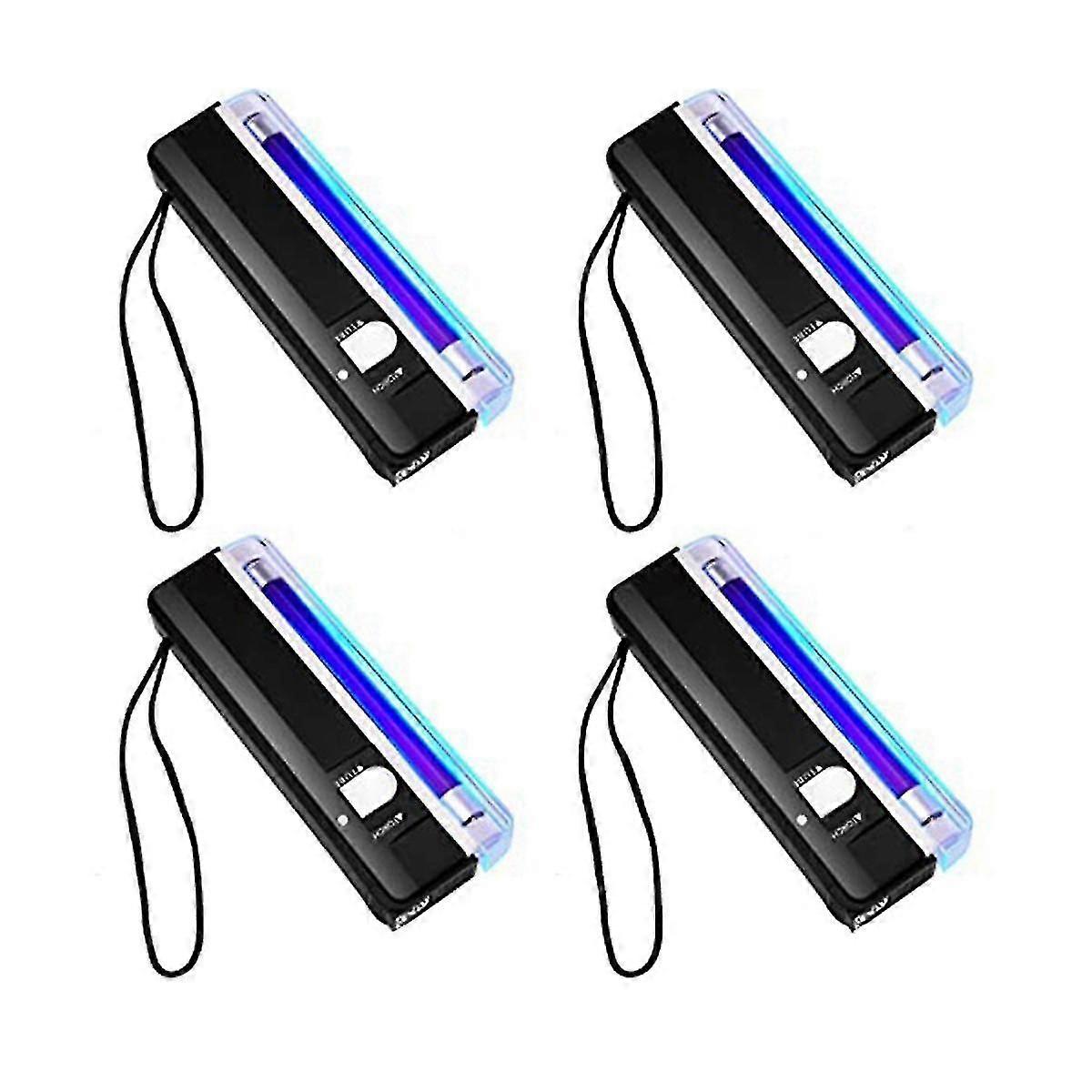 4 Pcs Handheld Uv Torch Portable Blacklight Led Uv Light Battery Operated Bill Detector Light