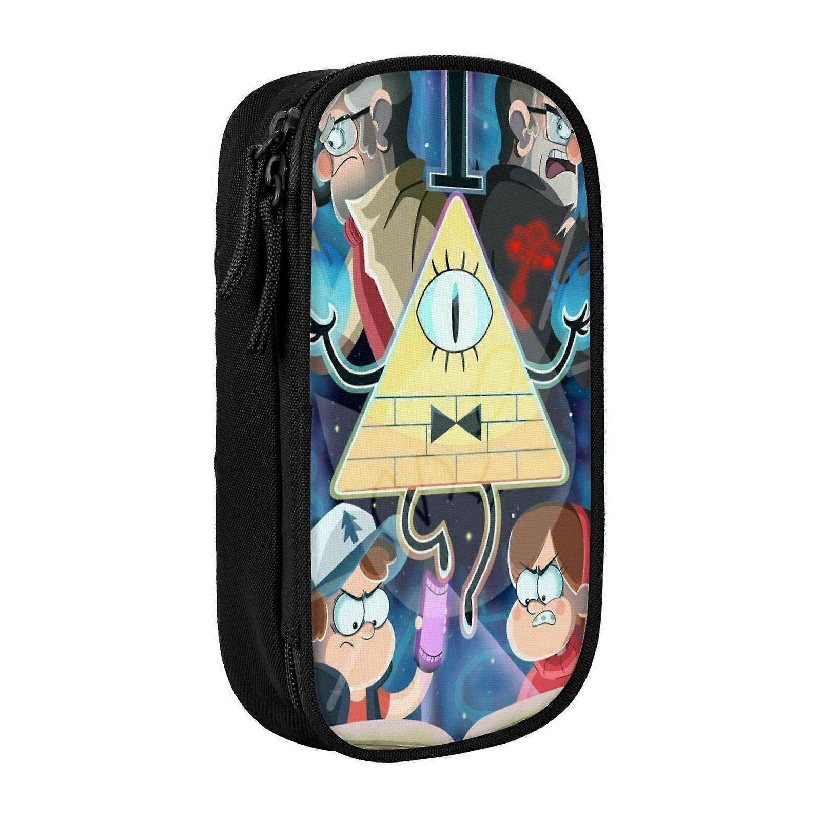 c112 Gravity Falls penalhus til universitetsstuderende - Flerlags lynlåsdesign, passer til notesbøger, kuglepenne, lommeregnere yb112