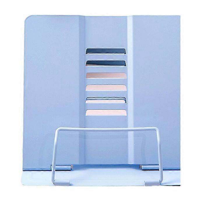 Blue Metal Reading Stand, Adjustable Portable Metal Book Holder Book Stand for Cookbook, 6 Adjustable Heights