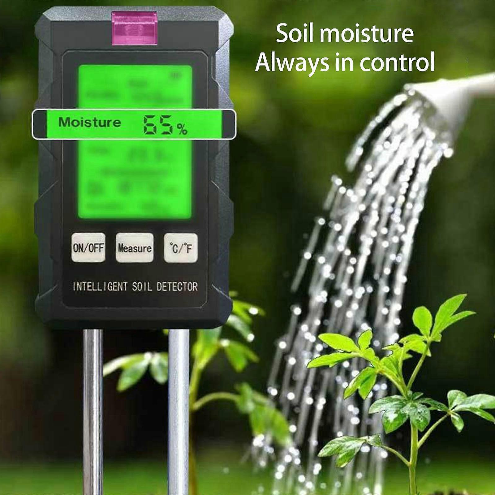 Soil Testing Set with LCD Screen for Accurate Measurement of Moisture Temperature Light and Humidity Indoor Outdoor Use Multicolor