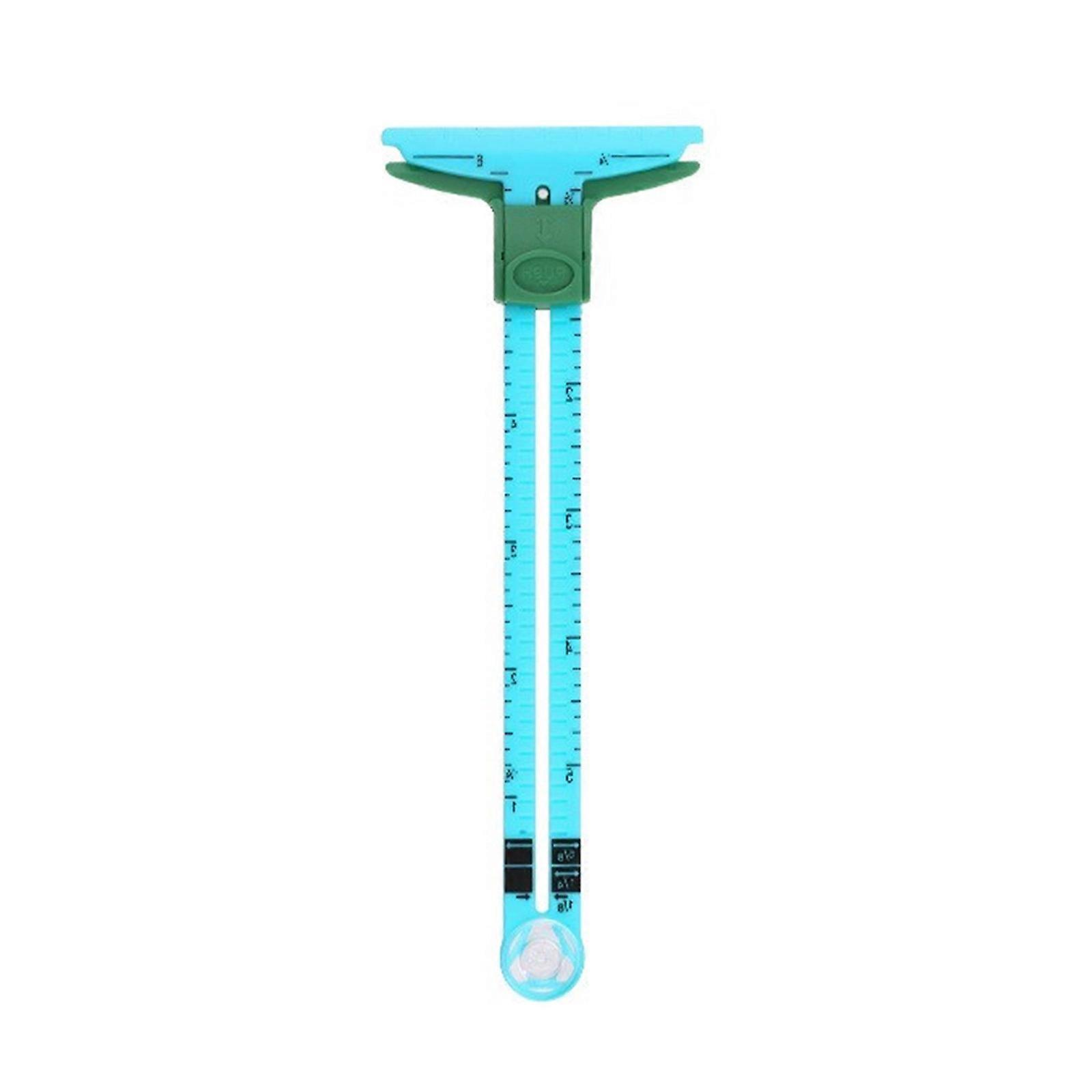 Sewing Gauge Sewing Measuring Tool 5-in-1 Sliding Gauge Measuring Sewing Ruler Tool Fabric Quilting Ruler for Knitting Blue