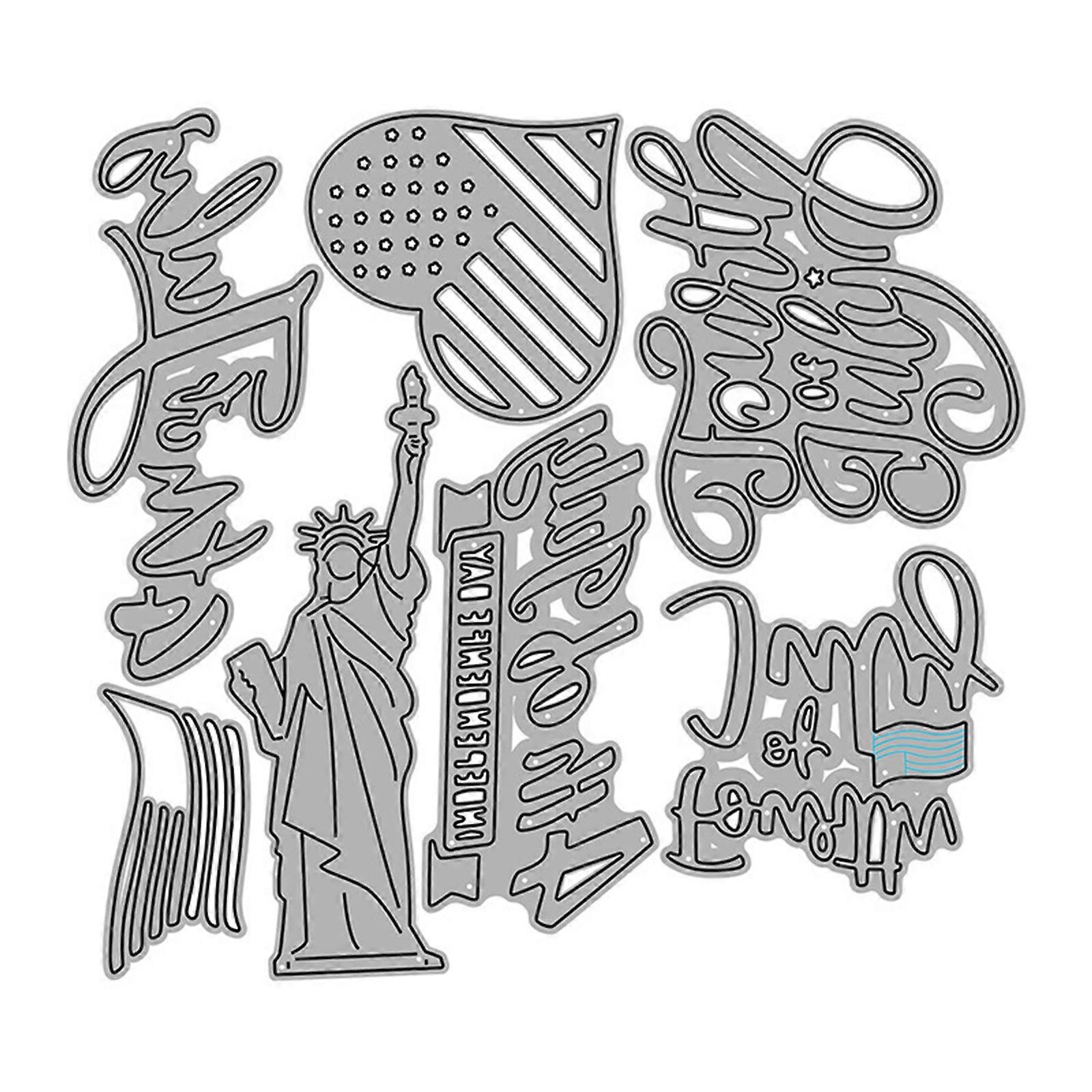 American Elements Die Cuts Embossing Cutting Dies Stencil for Greeting Card Making DIY Album Crafts Party Invitation Multicolor