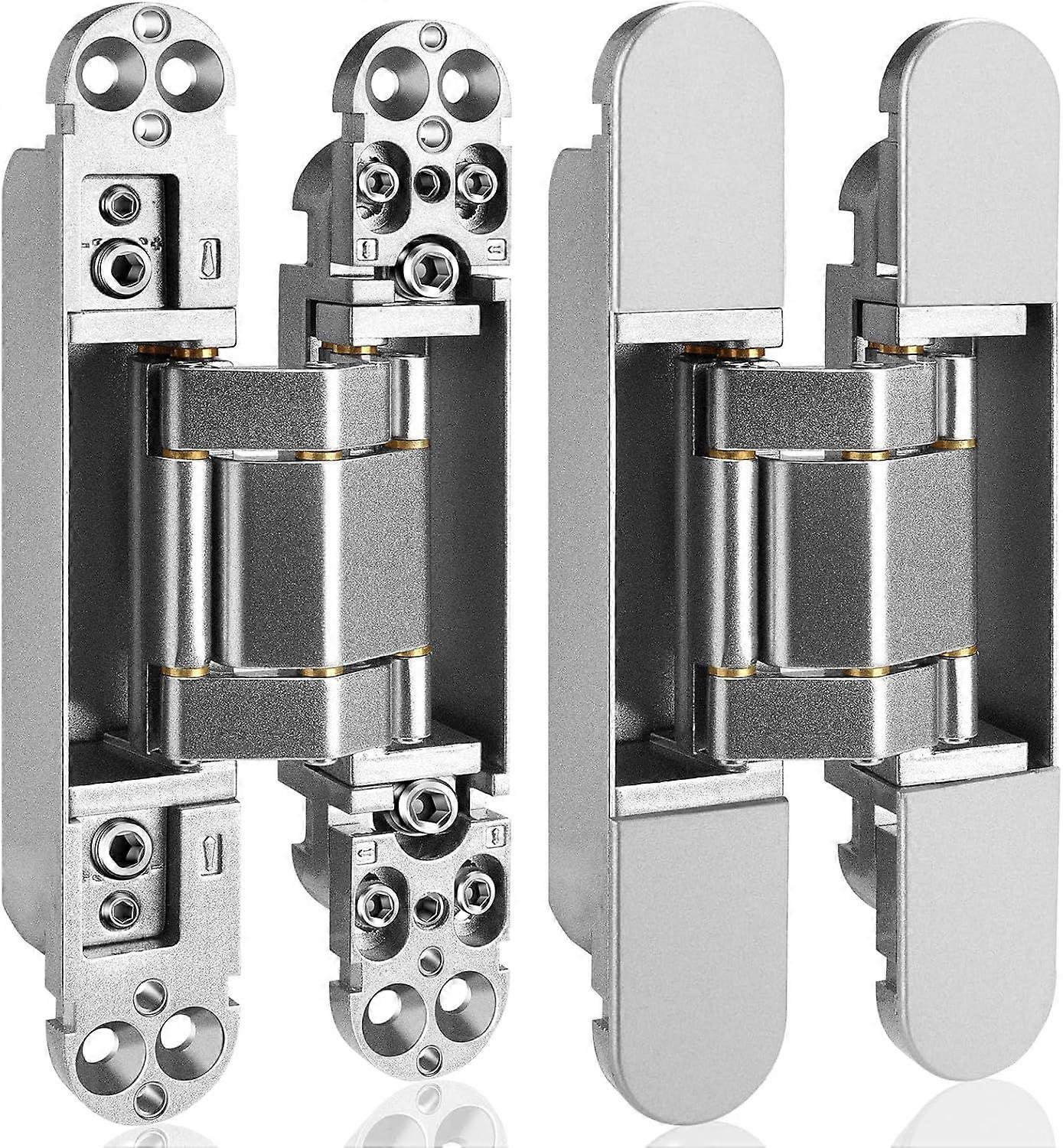 2025 Latest Model 6inch Hidden Door Hinges(2Pcs)- 3 Way Adjustable Invisible
