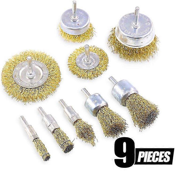 TKdaddy Abrasive Tools For Cleaning Rust Stripping Abrasive Wheel Crimped Brush Set 9Pcs/Set