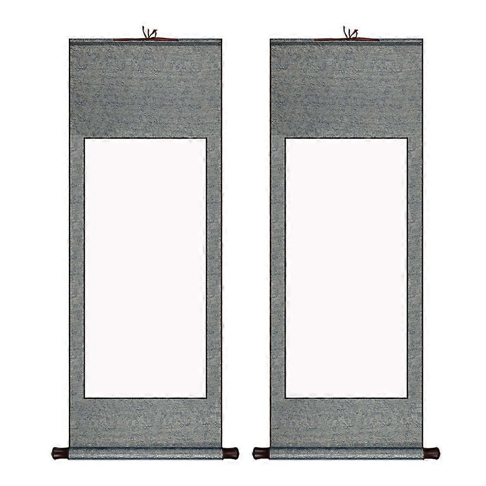 2pcs Blank Chinese Calligraphy Scrolls Xuan Paper Wall Hanging Scrolls Lightweight Portable for Writing Drawing Painting with Absorbency and Texture