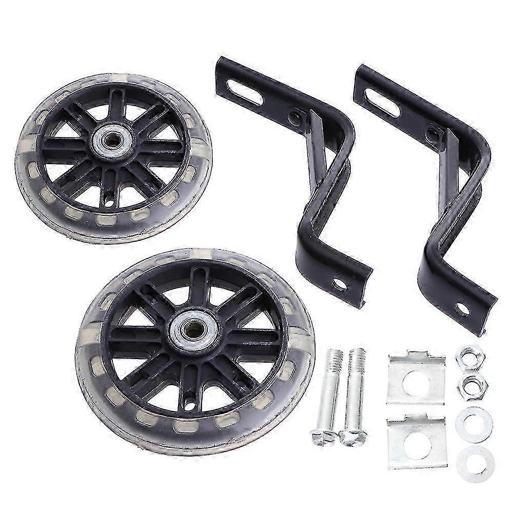 2 pcs Preto 12 Polegadas Luz Piscando Mudo Bicicleta Infantil Acessórios de Roda Auxiliar