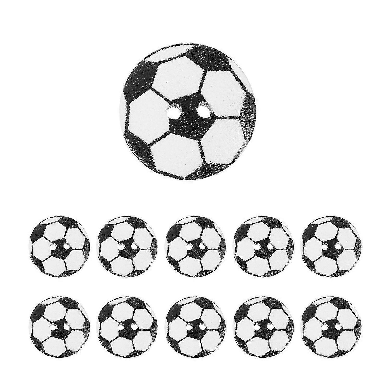 50Pcs Wooden Buttons Vintage Wood Buttons DIY Clothing Buttons Football Shape Wood Buttons Decors