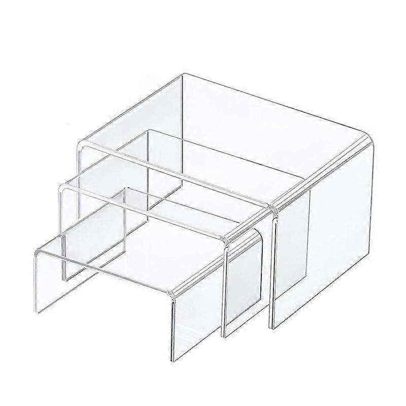 Clear Acrylic Display Risers for Figures, Buffets, Cupcakes and Jewelry Display Stands(3pcs, transparent)