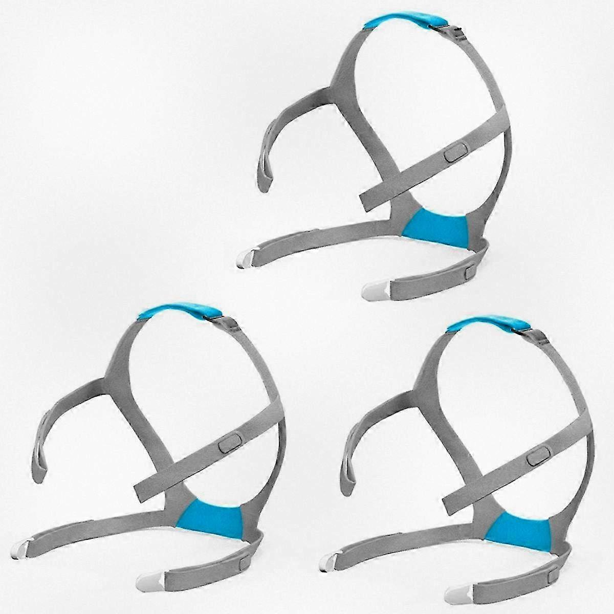 3-Pack Replacement Headgear Strap for ResMed F30 CPAP Mask, Adjustable Headband with 6 Clips, Compatible with F30 Full Face Mask