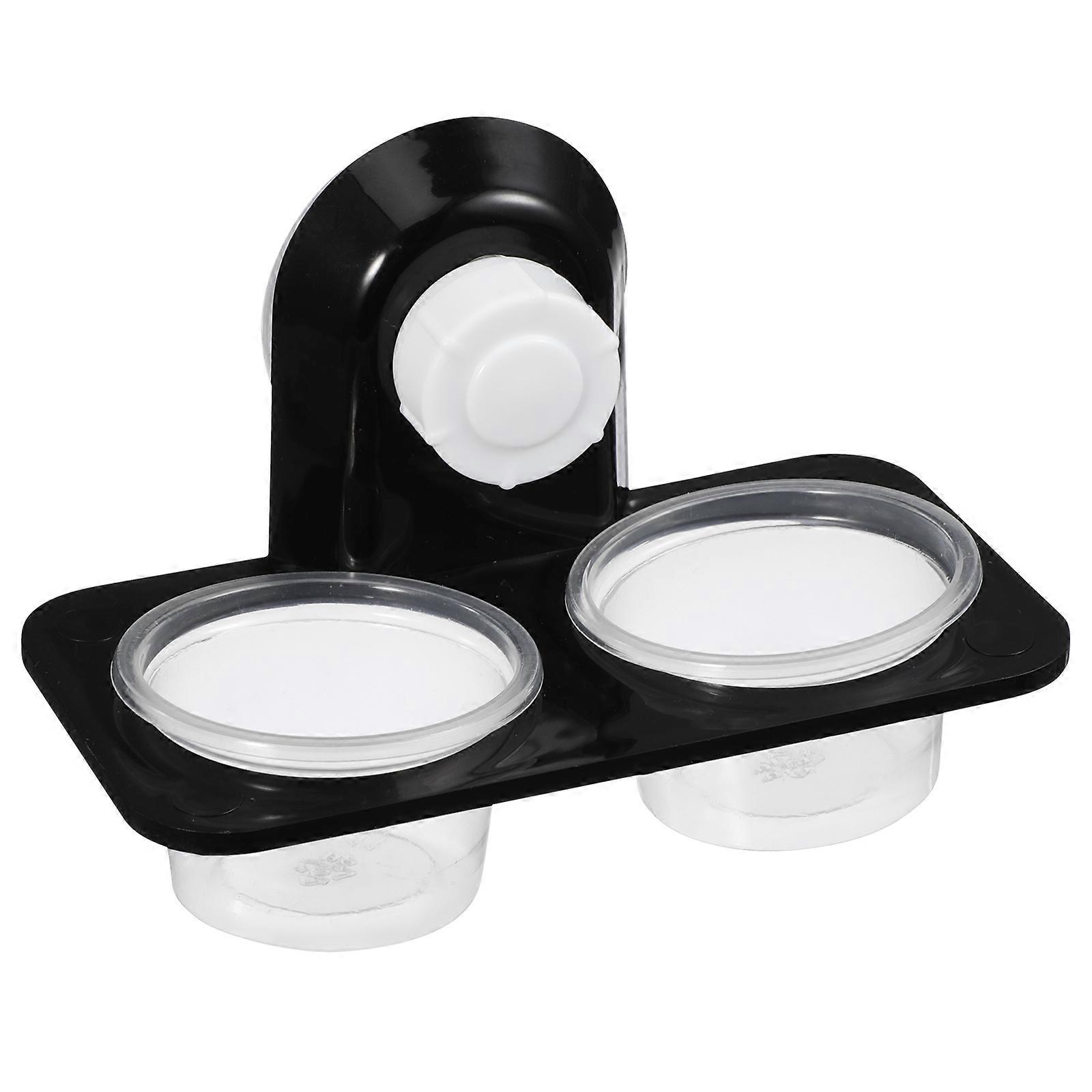 Reptile Feeder Bowl Suction Cup Type Transparent For Lizard Turtle Gecko Water Storage 1Pack