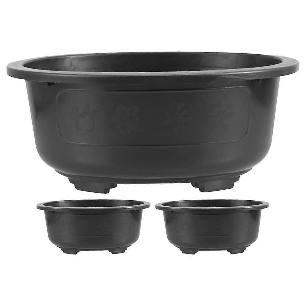 بونساي وعاء مع تصريف بونساي أواني التدريب حديقة ساحة غرفة مكتب 38.00X30.00X14.00CM 3 قطع