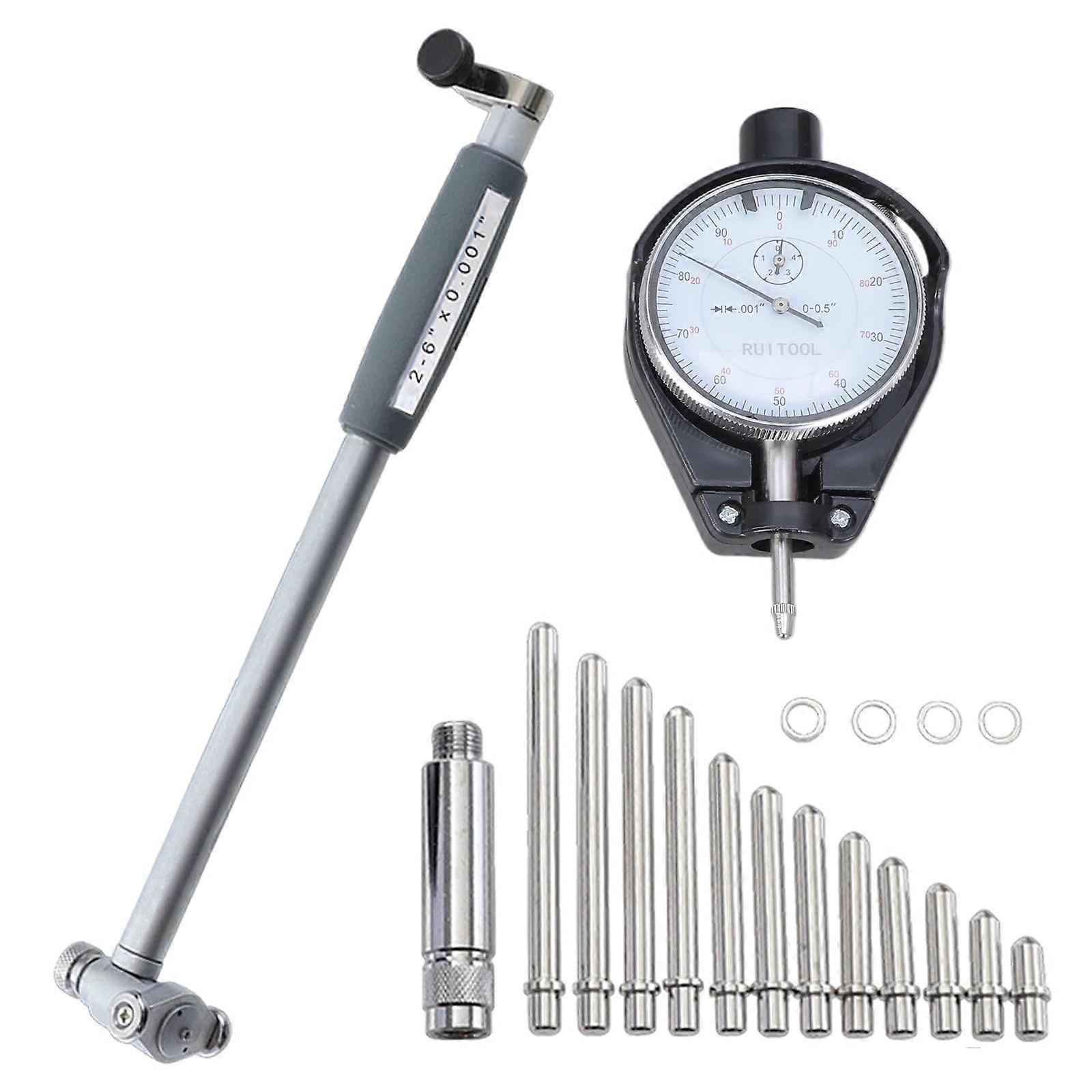 Internal Measure Cylinder Tool Engine Hole Cylinder Measurement Gage Dials Bore Gage 2in-6in Dials Bore Indicator Gauge Multicolor